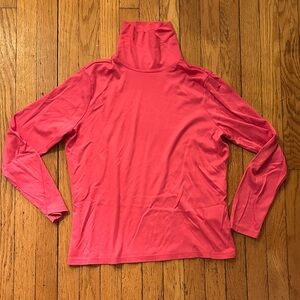 L.L. Bean classic Watermelon Pink Turtleneck Long sleeved SUPIMA COTTON size L